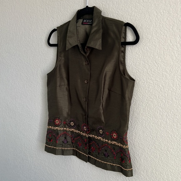 MHM Melissa Harper Women’s Vintage Green Pantsuit - Picture 3 of 12